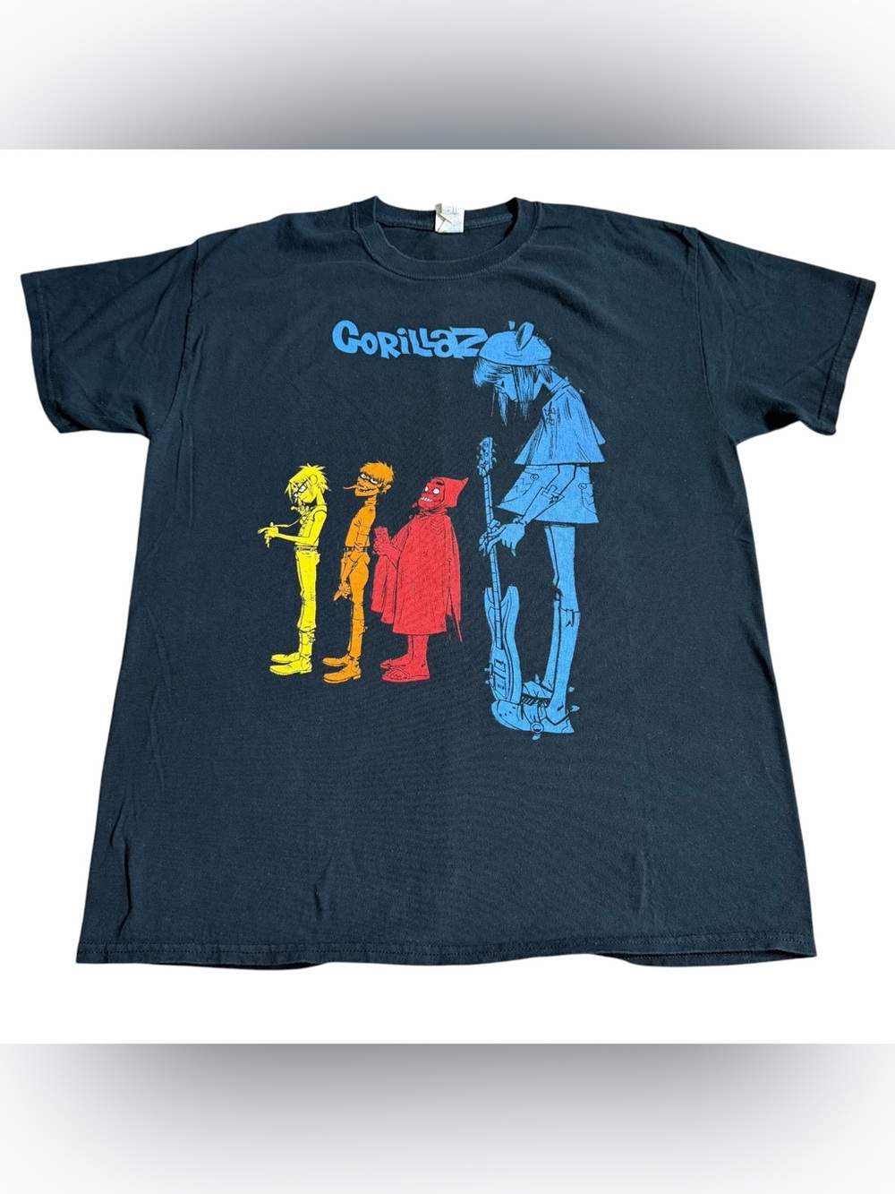 Gorillaz Rock The House Band T Shirt Adult Sz L Black Gildan Tag Damon Albarn